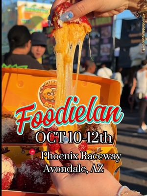 @foodielandphoenix  FoodieLand is back in Phoenix Oct 10–12 for its FINAL festival of 2025! Hundreds of food vendors, live music, games, and all the vibes at Phoenix Raceway. Grab your foodie crew + hit @foodielandphoenix’s bio for tickets before they’re gone 🔥  #FoodieLand #PhoenixEats #FoodFestival #foodblogger #arizonaeats 