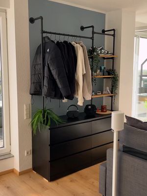 the open dresser is back and it finally found its place in my new apartment!! #roominspo #interiordesign #bedroomcheck #roommakeover #apartment 