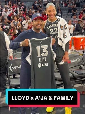 Family & legendary company  🔥 Lloyd linking up with A’ja Wilson and her parents after the @Las Vegas Aces Game 2 dub! #WNBAFinals presented by YouTubeTV #WNBA #dub #lloyd 
