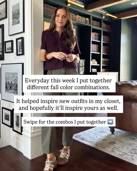 I challenged myself this week to put together unexpected fall color combos and it pushed me to be creative with my closet and put items together in new ways. Which combo is your favorite?? 🍂🍁🎨