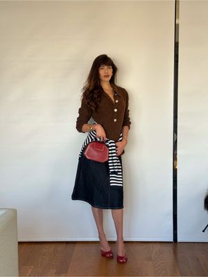 Styling the @ELLE Collections denim skirt two ways. It's full of Parisian inspired essentials that can be mixed and matched for the new season, now available at www.ellecollections.com.  Use code ELLELOVE for 20% off the collection. #ELLE ad 