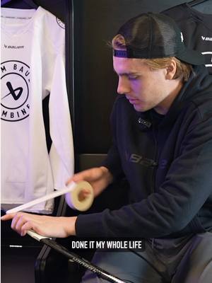 If it works, why change it? 🤷‍♀️ Leo Carlsson broke down his stick tape job during #BauerCombine. What do you think about it? #BauerHockey
