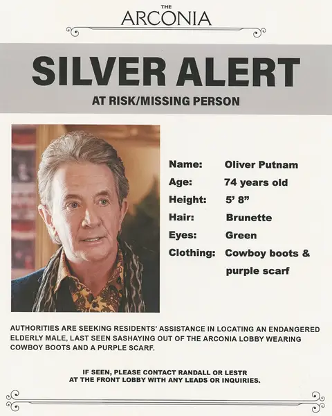 Longtime Arconia resident Oliver Putnam has unfortunately been reported missing by his wife, Loretta. We ask that all residents please join us in a search for him tonight. 9 PM PT/12 AM ET on Hulu. Please leave your well wishes for Oliver in our comments, we know he'll be overjoyed to read them upon his safe return! #OMITB #MartinShort 