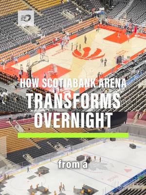 We went to Scotiabank Arena to see how they turn the court into the ice 🏀➡️🏒  The visuals in this video were shot last season, so a few details might look a little different now‼️ #toronto #raptors #leafs #nhl #nba