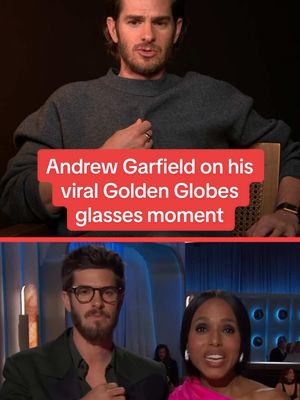 We all remember where we were when #AndrewGarfield put those glasses on at the #GoldenGlobes 🔥🤓 Catch his full interview with @joshuahorowitz on MTV’s YouTube channel! #afterthehunt 
