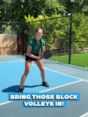 Bring those block volleys into your body for more control and take the pace on your opponent's shot!  Have you ever heard the term don't fight fire with fire?? I mean, I'm not going to lie, sometimes I love to fight fire with fire 🔥😉, but this is a really great option if you're not confident in doing that. OR if you're hitting those block volleys out of bounds! Skirt is @Halara_official. Use code CALLIE15OFF to save! • • • • • • • #pickleball #pickleballtips #pickleballaddict #pickleballer #pickleballtiktok    