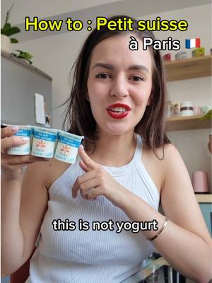 🥄💛 It’s not exactly cheese, nor yoghurt.. it’s Petit Suisse! Un fromage frais ! Us French we love our dairy 🇫🇷✨  You can eat it however you want, my Grandpère used to put sugar, I go for la confiture (jam) ou du miel honey 🍯 merci @cafedelapaixparis pour la confiture yuzu fraise! 🍓  Learn the proper way to enjoy it like a French 🇫🇷☺️  #frenchsnacks #frenchfood #frenchculture #speakfrench #parisfoodie 