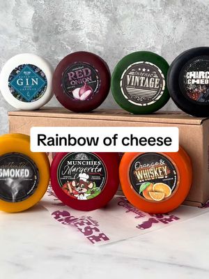 Indulge in our Rainbow Cheese Gift Box!🌈 Filled with a selection of colourful and tasty cheddars.🐭 #chucklingcheese #notjustcheese #giftbox #cheese #foodhamper 