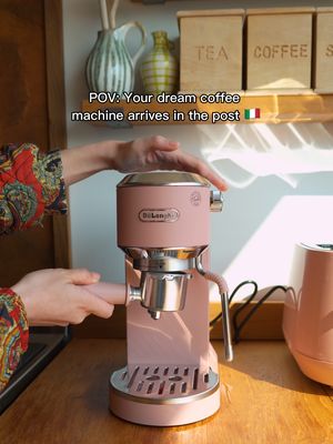 New pink Dedica Duo, same Perfetto coffee. #Delonghi #Perfetto