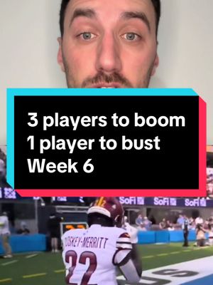Players to BOOM and BUST in week 6 #fantasyfootball #fantasyfootballtips #fantasyfootballadvice #nflfantasy #raiderswalterpicks 