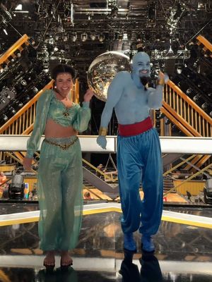 Jasmine and Genie just vibing after the show 🧞‍♂️🪩 @Jen Affleck @Dancing with the Stars #DWTS #dwts 