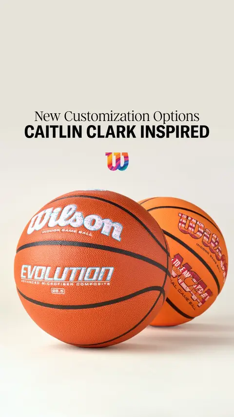 Our Wilson Basketball Custom Builder just leveled up. Now featuring the Caitlin Clark logo patterns from her signature basketball collection. Design your Evolution or Evo NXT Basketball on Wilson.com with these patterns that are inspired by the places, colorways, and mantra’s she loves.  - - #WilsonBasketball #BondedByBall #CaitlinClark #BasketballTikTok #FYP 