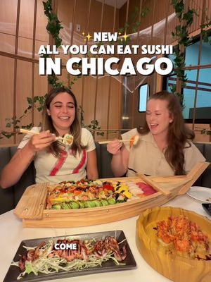 NEW All you can eat sushi spot 🍣@Sushi Loop in Lincoln Square has the freshest sushi and I’m obsessed with their signature rolls - split the sushi boat with your friends to try everything! #chicagotiktok #chicagofood #chicagorestaurants #chicagosushi #chicagoeats 