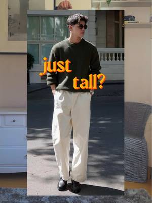 Is it a fit or is he just tall? I love the colour combo of white and green and the cropped length of the sweater makes for perfect proportions. But what do you think? #wardrobeessentials #shortguy #mensoutfits #grwm #recreatingpinterestoutfits 