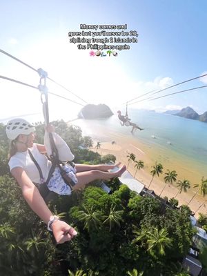 Such a fun experience! And that for only €15,- This is your sign to go ziplining in the Philippines! #elnido #traveltiktok #fyp #adventure #backpacking 