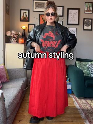 🍁 DAY 1 🍁 📣 PSA: You do not need an entire new wardrobe every time the season changes!! I’ve incorporated some new in pieces from various stores, bits I’ve worn over spring/summer & want to style differently given the weather change, and of course, items I’ve had in my wardrobe for YEARS and will continue to wear for the foreseeable!  Tee @asos  Skirt @Next  Socks @Amazon Fashion  Shoes @Dr. Martens  Jacket @TK Maxx  Sunnies @Levi’s @Specsavers  Bag @Vivienne Westwood  Charm necklace @Sophie Harley London  #autumnstyle #fallfashiontrends #plussize #plussizefashion #plussizetiktok 