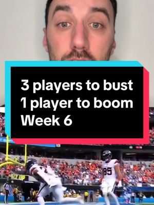 Players to BUST and BOOM in week 6 #fantasyfootball #fantasyfootballtips #fantasyfootballadvice #nflfantasy #raiderswalterpicks 