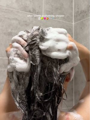 asmr after tennis everything shower 🧖🏻‍♀️🎾🩷🍊🫧🚿 #asmr #asmrsounds #everythingshower #tennisgirl  products  @Maria Nila Pure Volume Shampoo & Head and Heal Conditioner  @sundaebody Birthday Cake Whipped Shower Foam & Very Berry Body Whip  @LUSH Pumpkin Spice Latte Shower Gel & Orange Body Scrub  @ClarinsUK Lip Oil  @amika Starfruit Hair Styling Oil 