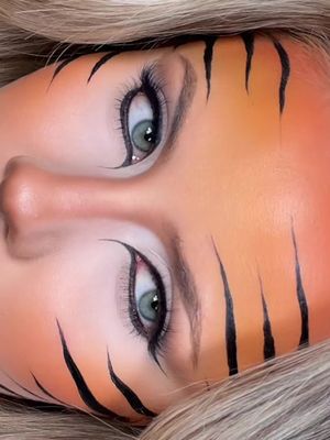 rawrrrr 🐅🐾 tiger makeup for halloween !! #halloween #halloweenmakeup #makeup 