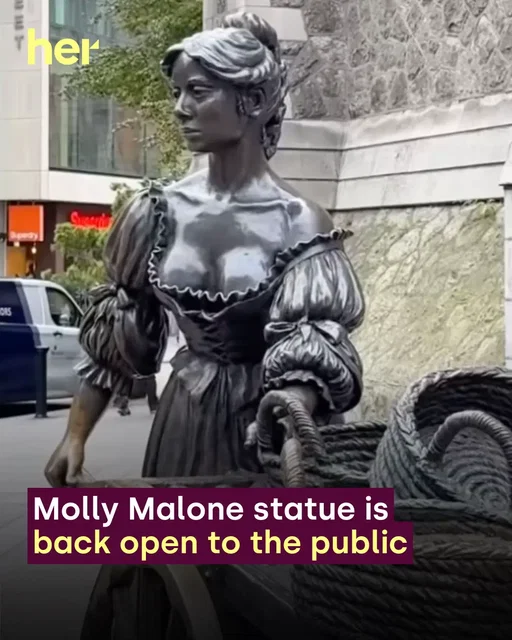 The Molly Malone is once again open to the public f The statue was boarded up for the last week for restoration and cleaning. It appears that the statue's chest has been restored. This is likely to do with tourists touching & wearing down the statue. Rubbing the chest of Molly Malone has become a 'good luck ritual', and like other famous statues, such an interaction has caught on with tourists. #mollymalone #dublin #ireland #tourism #femalestatue 