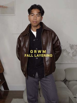 sweater weather  🤝🏽 leather weather Layering idea for fall: cardigan with a leather jacket