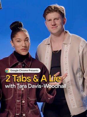 Two of Tara Davis-Woodhall's real tabs are here. It’s up to Hunter Woodhall to figure out which one is the lie. 🤔 #WhatsInMyTabs @Tara @Hunter Woodhall