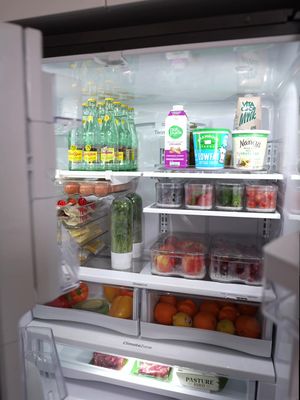 restock my fridge with me, been out of the house a lot recently so setting this up to make it easier to eat at home more.  #fridge #asmr #restock 