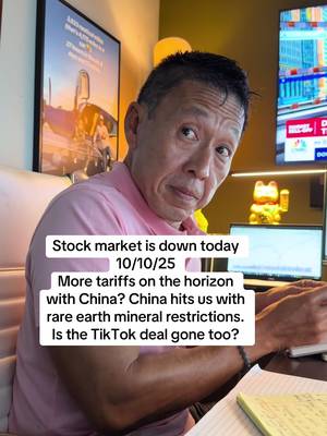 Stock market is down today 10/10/25 More tariffs on the horizon with China? China hits us with rare earth mineral restrictions. Is the TikTok deal gone too? #china #tariffs #breakingnews #stockmarket #financialliteracy 