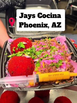 This spot is NEXT LEVEL! These Hot Cheeto Birria Balls from Jay’s Cocina in Phoenix are WILD! 🌶️🤯 The flavor, the crunch, the birria — unreal. Definitely worth the hype! @jays.cocina  You can order on Grubhub, Uber Eats, or DoorDash, or hit the link below  to order for pickup! Trust me, you NEED to try this spot! (720 W Highland Ave Phoenix, AZ) https://highlandfoodhub.com/s/jays-cocina/720-w-highland-ave-phoenix/f0c5666a-6a42-4072-87fa-544df496fa04 #FoodTok #arizona #birria #Phx #azfoodie 