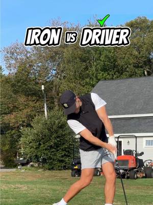 Driver vs Iron Impact Feels: Irons: Feel like your hands reach the wall first. Chest stays over the ball. Forward shaft lean. Downward strike. Ball first every time. Driver: Feel like the clubhead gets there first. More vertical shaft at impact, then it passes the hands. The natural spinal tilt sets you behind it so you can launch up, not down — chest rising through impact. Let it fly. #golflesson #golftips #golfswing #impact #golf 