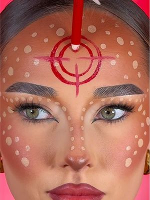 For the girlies to recreate this Halloween 🦌✨  @nyxcosmetics_uk Line Loud matte lip liner in ‘on a mission’ 🍒 #easyhalloweenmakeup #makeuptransformation #31daysofhalloween #makeupfyp 