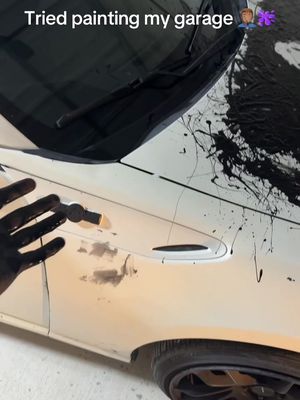 Painted everything BUT my garage 🤦🏽‍♂️🙄💔 #PaintJob #DamageControl #Garage #Splattered #Slimed 