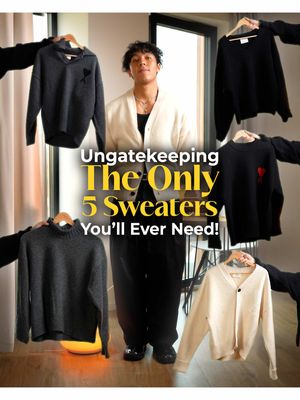 The only 5 Sweaters you’ll ever need!  Sweaters Featured:  @finaldraftclo @amiparis  @unitedarrows_official  #fashion #sweater #clothing
