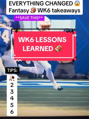 every lesson learned from week 6 fantasy football 🏈 #fantasyfootball #fantasyfootballweek7 #fantasyfootballwaiverwire #fantasyfootballnews 