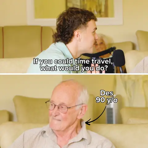 The way 90-year-old Des talks about his wife Bridget is just so sweet 🥹🥰 Host: @Bailey Greetham 