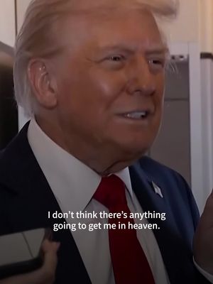 Fox News’ Peter Doocy on Sunday asked the president on board Air Force One, as he headed to Israel, if he thought his plan for peace between Israel and Hamas “would help” him access the great beyond. “I’m being a little cute. I don’t think there’s anything going to get me in heaven, OK? I really don’t,” Trump replied. #fyp #huffpostpolitics