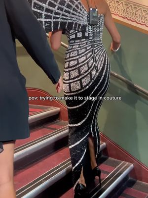 Me vs. 30 pounds of couture and a flight of stairs 😅