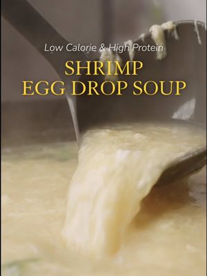 Full Recipe & Macros Below 👇🏻 Shrimp Egg Drop Soup 🥚🍲 (4 Servings) Per Serving: ~160 kcal | 20P | 2C | 8F Ingredients • 4 cups Low-Sodium Chicken Broth (or seafood stock) • ½ lb (8 oz) Shrimp (peeled & deveined) • 6 large Eggs (lightly beaten) • 1 tsp Sesame Oil • ½ tsp Turmeric Powder • ½ tsp White Pepper • 1½ tsp Cornstarch (mixed with 2 tbsp water) • 1 Scallion (sliced) • Salt to taste • 1 tbsp Chicken bouillon powder Directions 1. Pour chicken broth into a medium pot and bring to a gentle boil over medium heat. 2. Add shrimp and cook for 3–4 minutes until pink and opaque. 3. Stir in turmeric, white pepper, chicken bouillon powder, scallion, and cornstarch slurry. Simmer for 1–2 minutes until slightly thickened. 4. Lower heat to a gentle simmer and slowly drizzle in the beaten eggs while stirring gently in one direction to form ribbons. 5. Turn off heat, stir in sesame oil, and season with salt to taste. 6. Ladle into bowls and serve hot. #asianfood #chinesefood #asianrecipes #highprotein #lowcalorie 