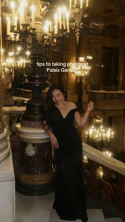 Some tips to taking stunning pics at one of the most beautiful opera houses in the world ✨  #palaisgarnier #paris #outfitinspo 