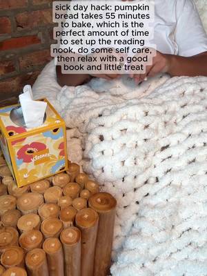 sick day necessities: pumpkin bread for the soul, tissues with aloe + coconut oil for the skin 😌🧴📖​ ​ #sickdayhack #cozybaking #skincare