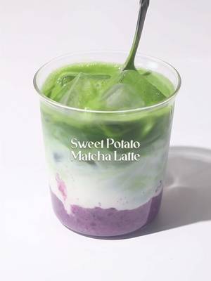 🍠 Sweet Potato Matcha Latte 📝 Recipe Matcha 🍵: 2.5g • Ceremonial Matcha Powder 40g • Hot Water ~whisk using chasen 30g • Sweet Potato Spread 20g • Sweetened Condensed Milk ~mix Ice Cubes 🧊 130g • Milk Matcha 🏷️ Sweet Potato Recipe: 200g • Sweet Purple Potato 150g • Milk 30g • Sugar 0.5g • Cinnamon Ground Instructions: • Steaming; Sweet Potato - wash sweet potatoes and peel the skin off  - cut the sweet potato in small pieces - wash the diced sweet potato with warm water • Sweet Potato Spread - transfer steamed sweet potato into a food processor / blender - pour milk and blend until it’s smooth  *note: or blend it for a short time if you like textured spread with some clumps - transfer the sweet potato puree into a pan - put sugar and cinnamon ground - put the stove in medium heat and stir until it bubbles  — #homecafe #matchalatte #asmr #홈카페 #matchalover 