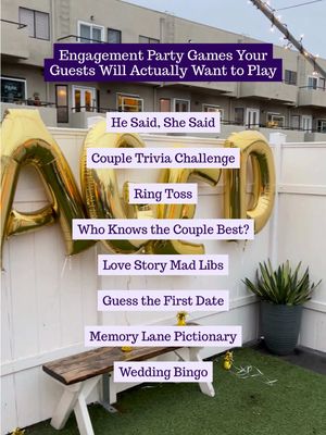 From trivia to ring toss, these games bring the laughs 🎉💍 Which would you try at your engagement party? #joywedding #weddingregistry #bridetobe #weddinginspo #engagementparty