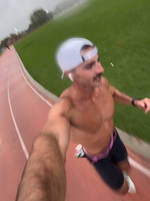 Yes, I said little 3 times in the first 10 seconds. Rainy day track workout-  2 mile warmup 8x800 @5:20 with 1 minute walking rest 2 mile cooldown  #Running #track #hyrox #hybridathlete 