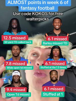 BARLEY MISSED fantasy points for week 6 of fantasy football #walterpicks #fantasyfootball #fantasyfootballadvice2025 #nflfootball #fantasyfootballtips 