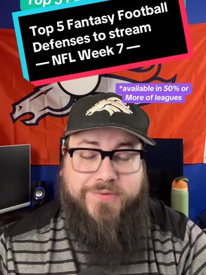 Top 5 fantasy football defenses to stream in Week 7 #acshear #nflweek7 #fantasyfootballtips #walterpicks #fantasyfootballdefenses 