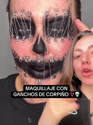 Maquillaje de Halloween con Ganchos de Corpiño, hoy decidí ponerle mi impronta 🎃👻💀 ib @summerstockwell @marco mujica | #halloween #makeup #makeuphacks 
