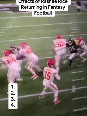 Effects of Rashee Rice returning in Fantasy Football #walterpicks #fantasyfootball #chiefs #rasheerice #patrickmahomes 