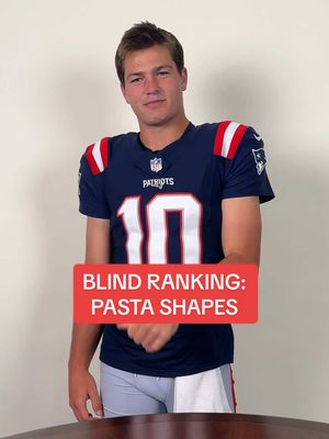 drake maye blind ranks pasta shapes 🍝 #nfl #patriots #drakemaye 