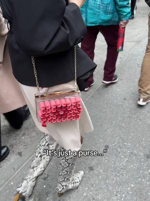 Unique and one of a kind lip balm purses made of excess lip balm tubes during our community brand trip >>> #lipbalm #communitybrandtrip #hesjustamanlorelai #spottedinnyc  