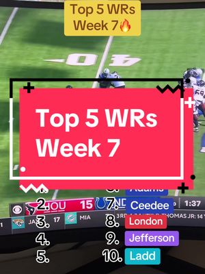 Top 5 WRs for week 7 #fantasyfootball #nfl #football 
